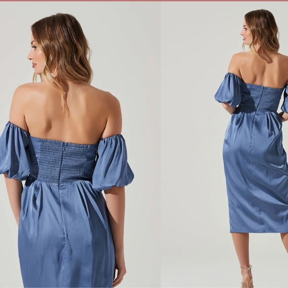ASTR the Label Zurina Off Shoulder Puff Sleeve Midi Dress - Picture 3 of 5